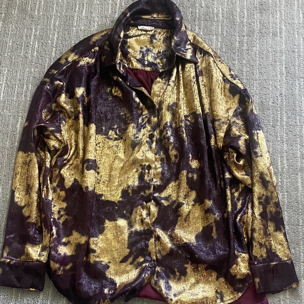 JODIFL Metallic Gold and Deep Purple Blouse